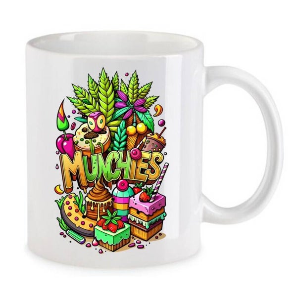 Tasse Weed Cannabis Psychodelic Weiß mit Druck (Siehe Foto) TFBW831