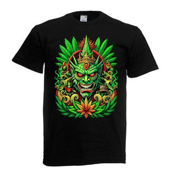 Tshirt Unisex mit Coolen Druck Weed Ganja Hanf Cannabis Psychedelic (Größe & Farbe auswählen) TSFBW832