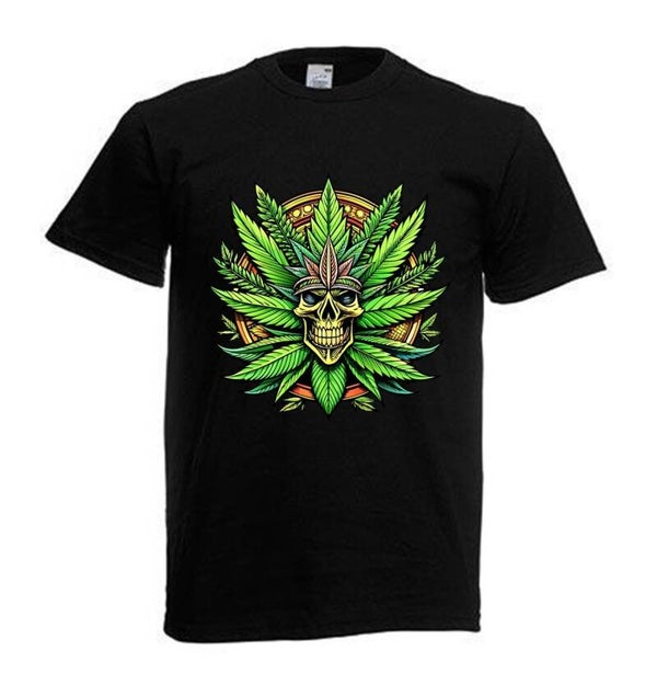 Tshirt Unisex mit Coolen Druck Weed Ganja Hanf Cannabis Psychedelic (Größe & Farbe auswählen) TSFBW836