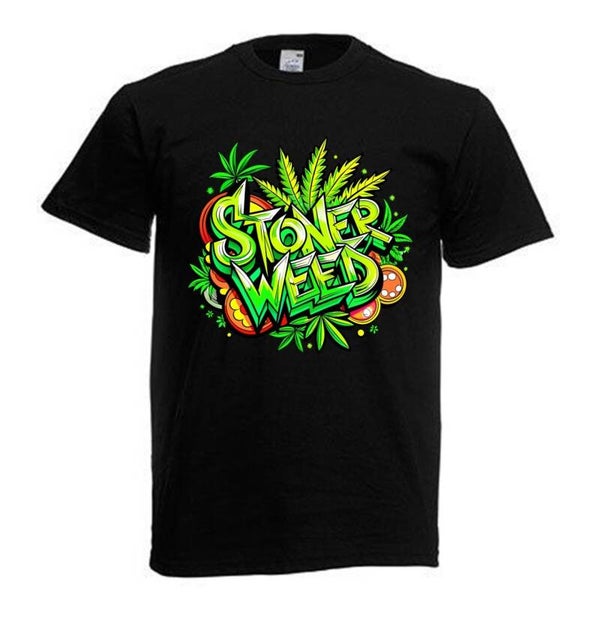 Tshirt Unisex mit Coolen Druck Weed Ganja Hanf Cannabis Psychedelic (Größe & Farbe auswählen) TSFBW837