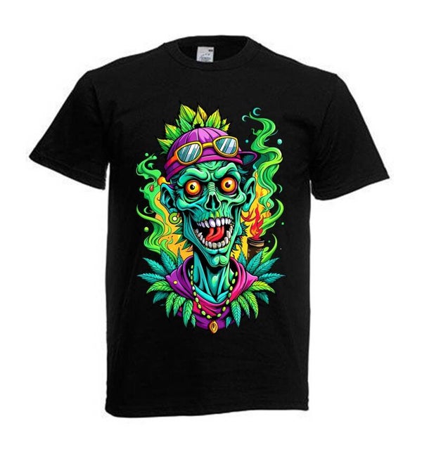 Tshirt Unisex mit Coolen Druck Weed Ganja Hanf Cannabis Psychedelic (Größe & Farbe auswählen) TSFBW838