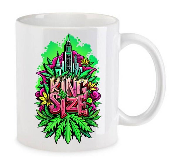 Tasse Weed Cannabis Psychodelic Weiß mit Druck (Siehe Foto) TFBW840