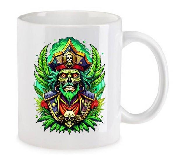 Tasse Weed Cannabis Psychodelic Weiß mit Druck (Siehe Foto) TFBW841