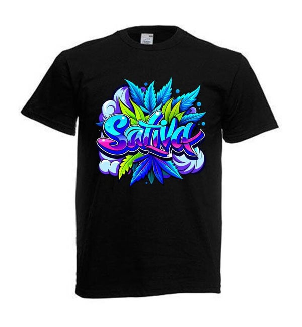 Tshirt Unisex mit Coolen Druck Weed Ganja Hanf Cannabis Psychedelic (Größe & Farbe auswählen) TSFBW842