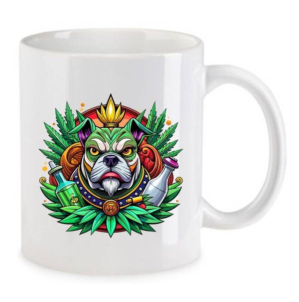 Tasse Weed Cannabis Psychodelic Weiß mit Druck (Siehe Foto) TFBW843