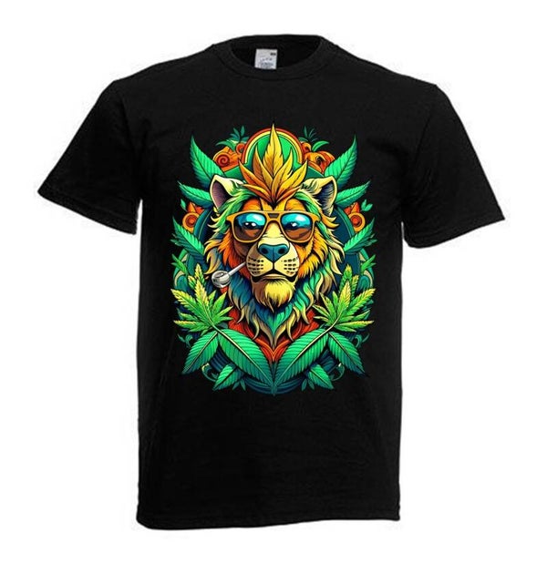 Tshirt Unisex mit Coolen Druck Weed Ganja Hanf Cannabis Psychedelic (Größe & Farbe auswählen) TSFBW845