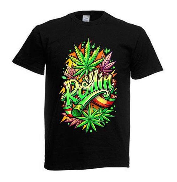 Tshirt Unisex mit Coolen Druck Weed Ganja Hanf Cannabis Psychedelic (Größe & Farbe auswählen) TSFBW846