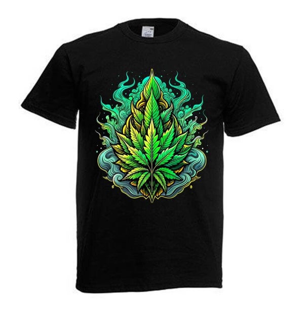 Tshirt Unisex mit Coolen Druck Weed Ganja Hanf Cannabis Psychedelic (Größe & Farbe auswählen) TSFBW847