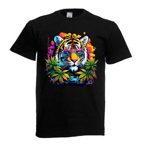 Tshirt Unisex mit Coolen Druck Weed Ganja Hanf Cannabis Psychedelic (Größe & Farbe auswählen) TSFBW849