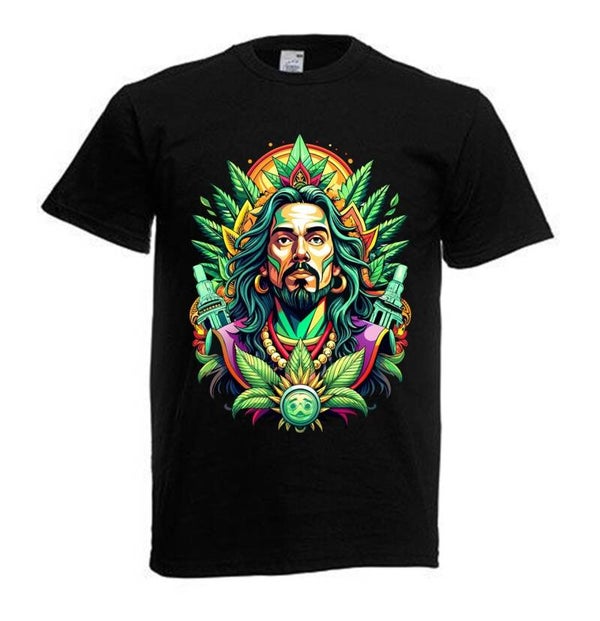 Tshirt Unisex mit Coolen Druck Weed Ganja Hanf Cannabis Psychedelic (Größe & Farbe auswählen) TSFBW850