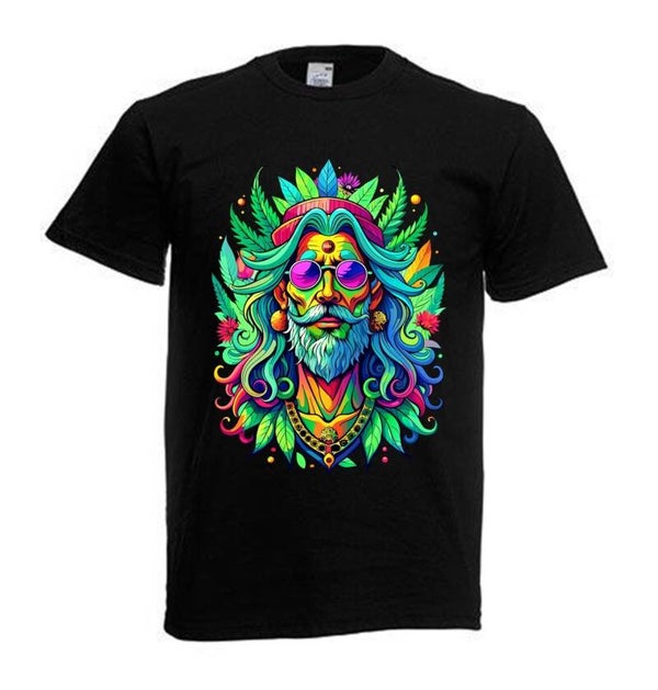 Tshirt Unisex mit Coolen Druck Weed Ganja Hanf Cannabis Psychedelic (Größe & Farbe auswählen) TSFBW853