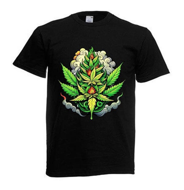 Tshirt Unisex mit Coolen Druck Weed Ganja Hanf Cannabis Psychedelic (Größe & Farbe auswählen) TSFBW855