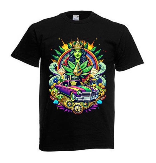 Tshirt Unisex mit Coolen Druck Weed Ganja Hanf Cannabis Psychedelic (Größe & Farbe auswählen) TSFBW857