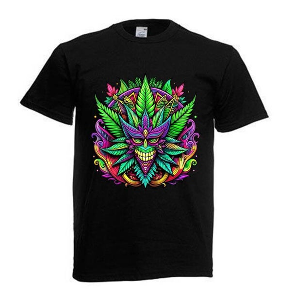 Tshirt Unisex mit Coolen Druck Weed Ganja Hanf Cannabis Psychedelic (Größe & Farbe auswählen) TSFBW859