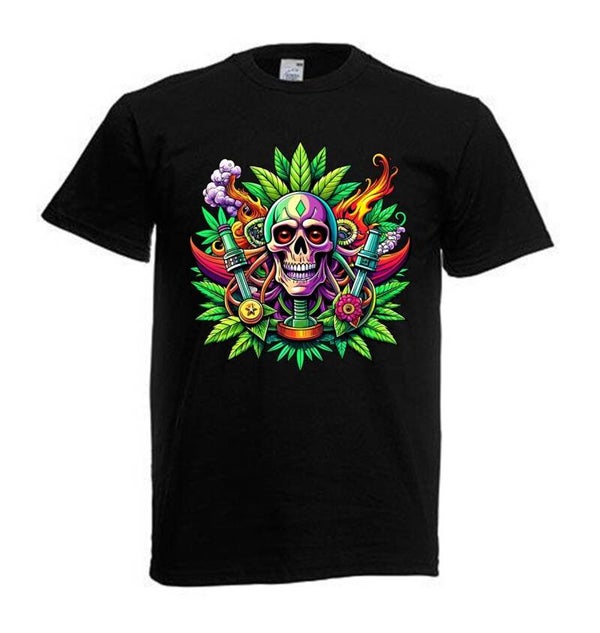 Tshirt Unisex mit Coolen Druck Weed Ganja Hanf Cannabis Psychedelic (Größe & Farbe auswählen) TSFBW860