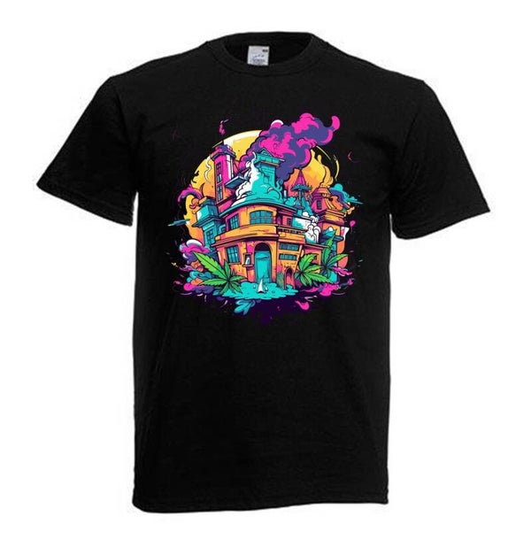 Tshirt Unisex mit Coolen Druck Weed Ganja Hanf Cannabis Psychedelic (Größe & Farbe auswählen) TSFBW862
