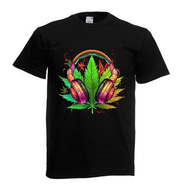Tshirt Unisex mit Coolen Druck Weed Ganja Hanf Cannabis Psychedelic (Größe & Farbe auswählen) TSFBW864
