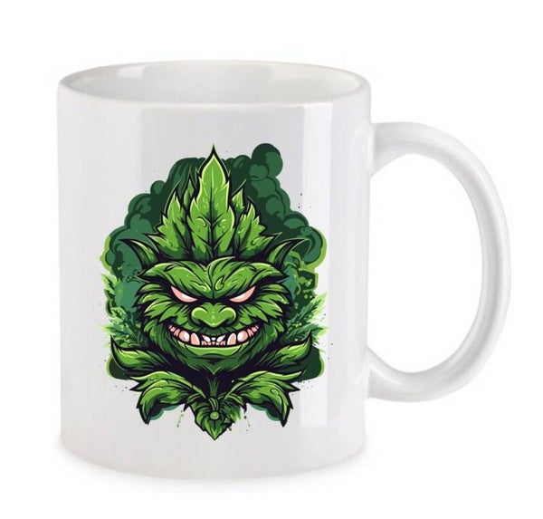 Tasse Weed Cannabis Psychodelic Weiß mit Druck (Siehe Foto) TFBW865
