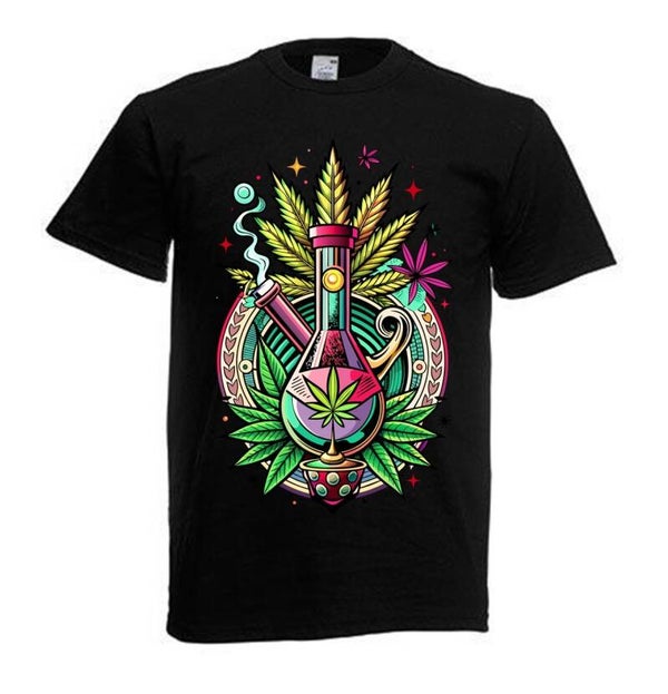 Tshirt Unisex mit Coolen Druck Weed Ganja Hanf Cannabis Psychedelic (Größe & Farbe auswählen) TSFBW866