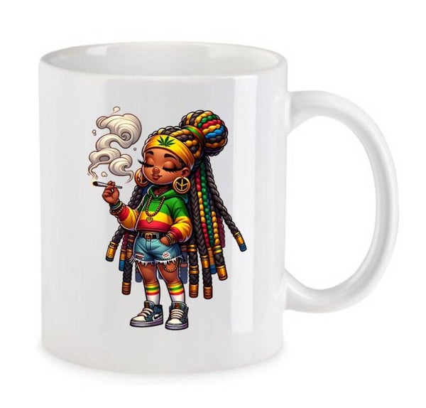 Tasse Weed Cannabis Psychodelic Weiß mit Druck (Siehe Foto) TFBW869