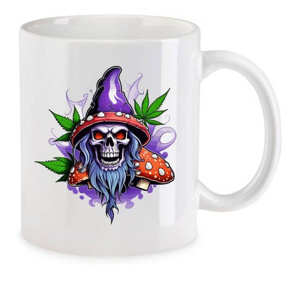 Tasse Weed Cannabis Psychodelic Weiß mit Druck (Siehe Foto) TFBW87