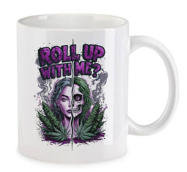 Tasse Weed Cannabis Psychodelic Weiß mit Druck (Siehe Foto) TFBW870