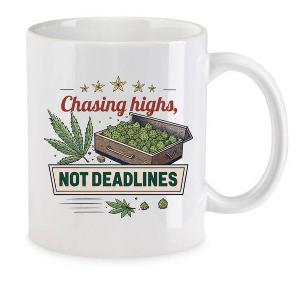 Tasse Weed Cannabis Psychodelic Weiß mit Druck (Siehe Foto) TFBW871