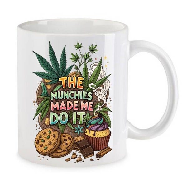 Tasse Weed Cannabis Psychodelic Weiß mit Druck (Siehe Foto) TFBW873