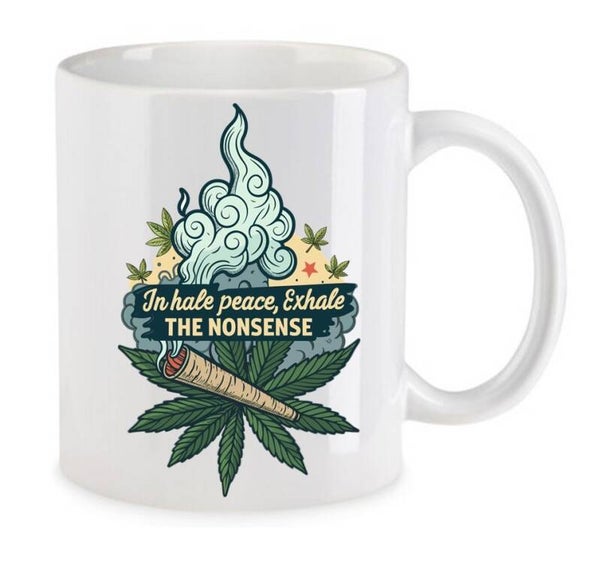 Tasse Weed Cannabis Psychodelic Weiß mit Druck (Siehe Foto) TFBW874