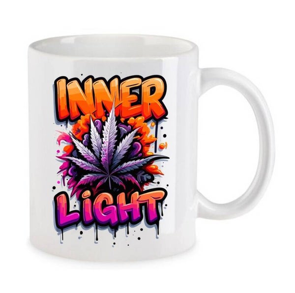 Tasse Weed Cannabis Psychodelic Weiß mit Druck (Siehe Foto) TFBW875