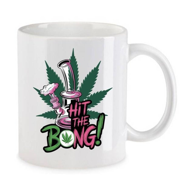 Tasse Weed Cannabis Psychodelic Weiß mit Druck (Siehe Foto) TFBW876