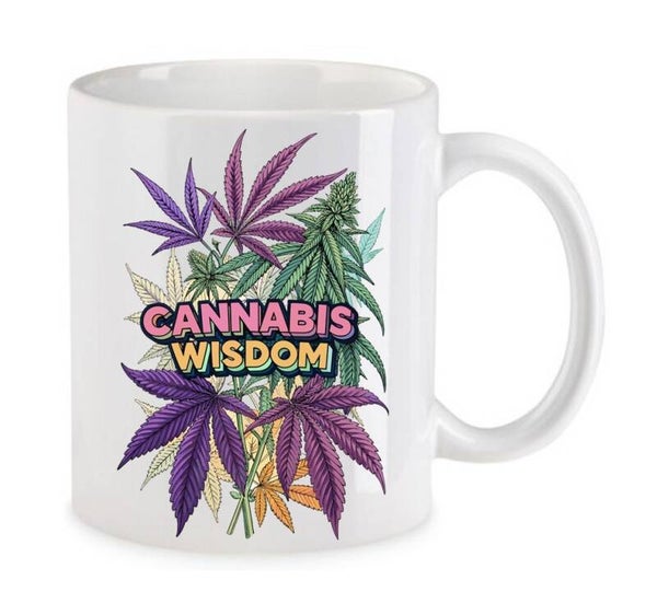 Tasse Weed Cannabis Psychodelic Weiß mit Druck (Siehe Foto) TFBW877
