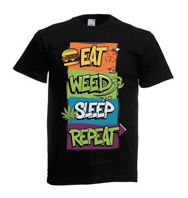 Tshirt Unisex mit Coolen Druck Weed Ganja Hanf Cannabis Psychedelic (Größe & Farbe auswählen) TSFBW878