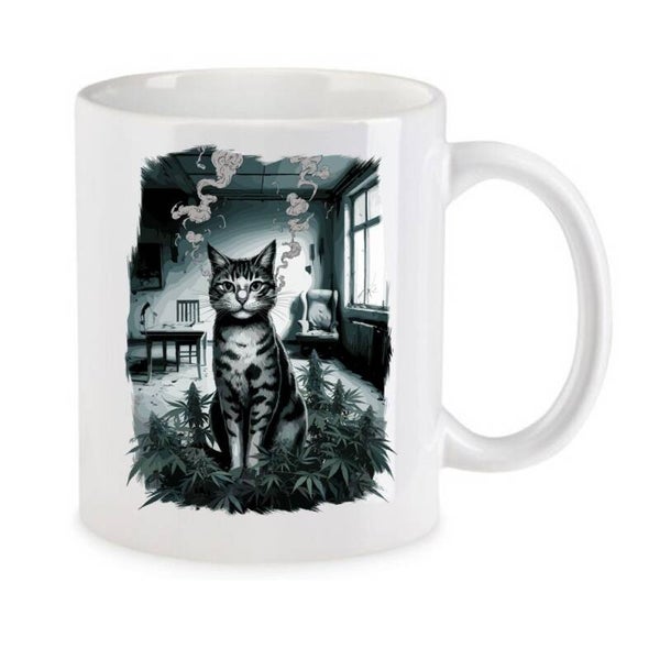 Tasse Weed Cannabis Psychodelic Weiß mit Druck (Siehe Foto) TFBW879