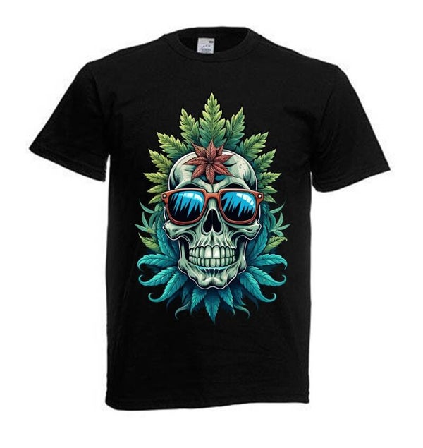 Tshirt Unisex mit Coolen Druck Weed Ganja Hanf Cannabis Psychedelic (Größe & Farbe auswählen) TSFBW88
