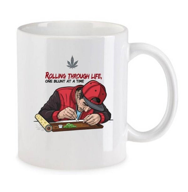 Tasse Weed Cannabis Psychodelic Weiß mit Druck (Siehe Foto) TFBW881