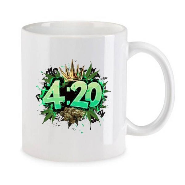 Tasse Weed Cannabis Psychodelic Weiß mit Druck (Siehe Foto) TFBW883