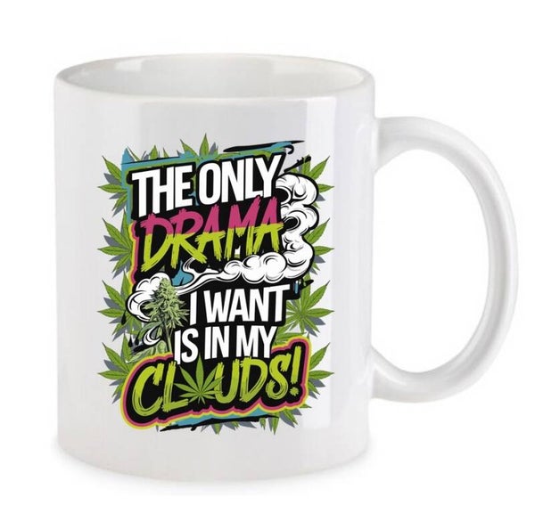 Tasse Weed Cannabis Psychodelic Weiß mit Druck (Siehe Foto) TFBW884