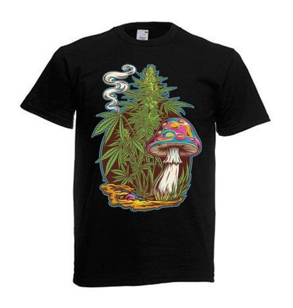 Tshirt Unisex mit Coolen Druck Weed Ganja Hanf Cannabis Psychedelic (Größe & Farbe auswählen) TSFBW887