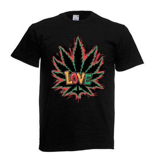 Tshirt Unisex mit Coolen Druck Weed Ganja Hanf Cannabis Psychedelic (Größe & Farbe auswählen) TSFBW888