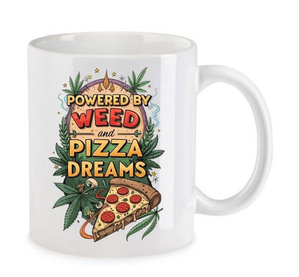Tasse Weed Cannabis Psychodelic Weiß mit Druck (Siehe Foto) TFBW889