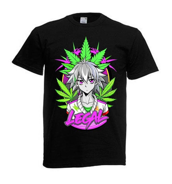 Tshirt Unisex mit Coolen Druck Weed Ganja Hanf Cannabis Psychedelic (Größe & Farbe auswählen) TSFBW89