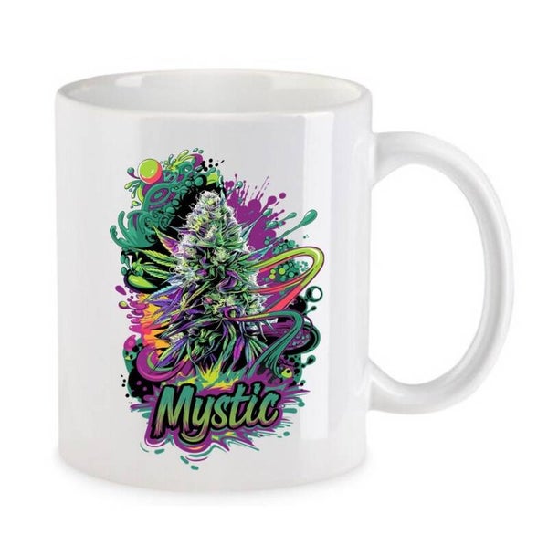 Tasse Weed Cannabis Psychodelic Weiß mit Druck (Siehe Foto) TFBW892
