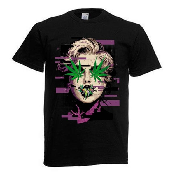 Tshirt Unisex mit Coolen Druck Weed Ganja Hanf Cannabis Psychedelic (Größe & Farbe auswählen) TSFBW893