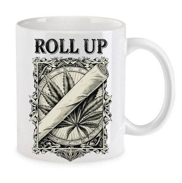 Tasse Weed Cannabis Psychodelic Weiß mit Druck (Siehe Foto) TFBW894