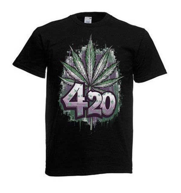 Tshirt Unisex mit Coolen Druck Weed Ganja Hanf Cannabis Psychedelic (Größe & Farbe auswählen) TSFBW896