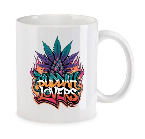 Tasse Weed Cannabis Psychodelic Weiß mit Druck (Siehe Foto) TFBW899