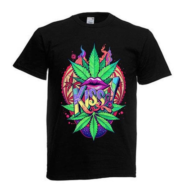 Tshirt Unisex mit Coolen Druck Weed Ganja Hanf Cannabis Psychedelic (Größe & Farbe auswählen) TSFBW90