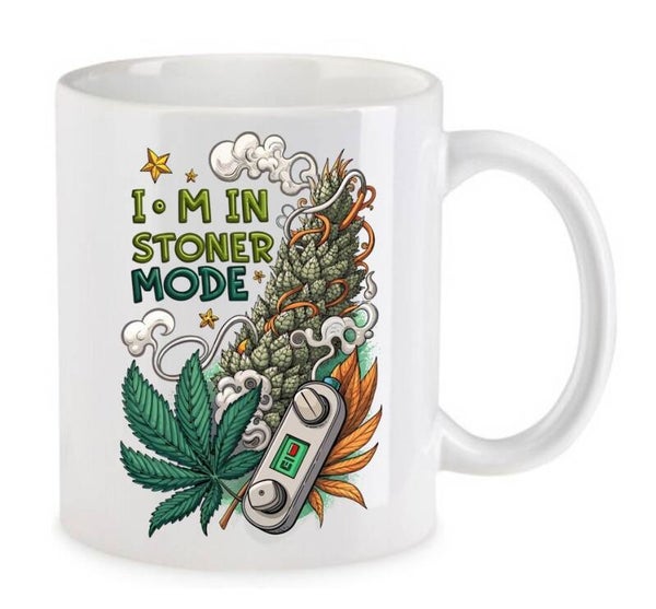 Tasse Weed Cannabis Psychodelic Weiß mit Druck (Siehe Foto) TFBW900