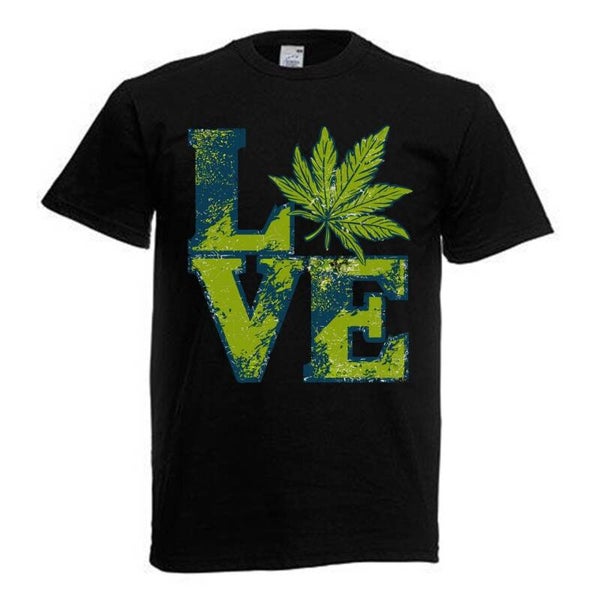Tshirt Unisex mit Coolen Druck Weed Ganja Hanf Cannabis Psychedelic (Größe & Farbe auswählen) TSFBW901